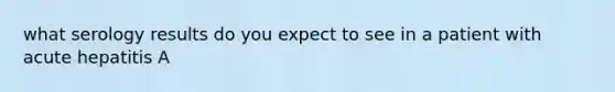 what serology results do you expect to see in a patient with acute hepatitis A