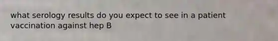 what serology results do you expect to see in a patient vaccination against hep B