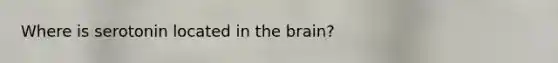 Where is serotonin located in the brain?