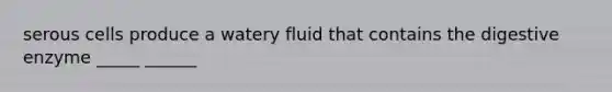 serous cells produce a watery fluid that contains the digestive enzyme _____ ______