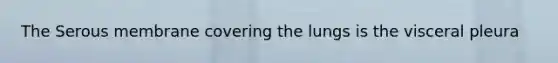 The Serous membrane covering the lungs is the visceral pleura