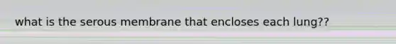 what is the serous membrane that encloses each lung??