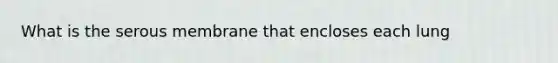 What is the serous membrane that encloses each lung