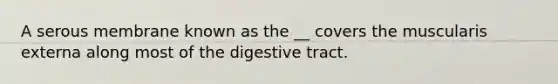 A serous membrane known as the __ covers the muscularis externa along most of the digestive tract.