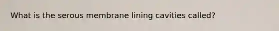 What is the serous membrane lining cavities called?