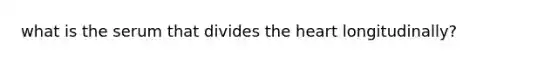 what is the serum that divides the heart longitudinally?