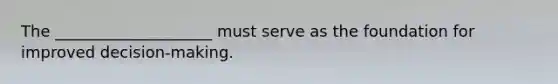 The ____________________ must serve as the foundation for improved decision-making.