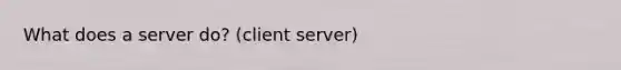 What does a server do? (client server)