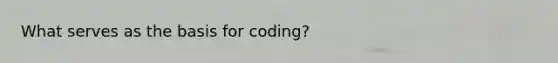 What serves as the basis for coding?