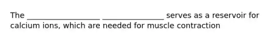 The ___________________ ________________ serves as a reservoir for calcium ions, which are needed for <a href='https://www.questionai.com/knowledge/k0LBwLeEer-muscle-contraction' class='anchor-knowledge'>muscle contraction</a>
