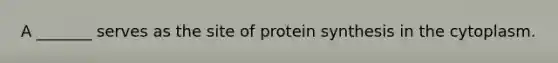 A _______ serves as the site of protein synthesis in the cytoplasm.