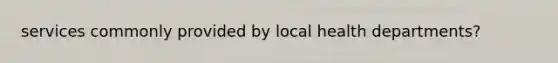 services commonly provided by local health departments?