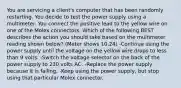 You are servicing a client's computer that has been randomly restarting. You decide to test the power supply using a multimeter. You connect the positive lead to the yellow wire on one of the Molex connectors. Which of the following BEST describes the action you should take based on the multimeter reading shown below? (Meter shows 10.24) -Continue using the power supply until the voltage on the yellow wire drops to less than 9 volts. -Switch the voltage selector on the back of the power supply to 230 volts AC. -Replace the power supply because it is failing. -Keep using the power supply, but stop using that particular Molex connector.