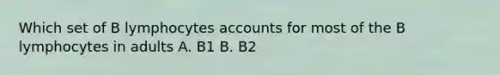 Which set of B lymphocytes accounts for most of the B lymphocytes in adults A. B1 B. B2