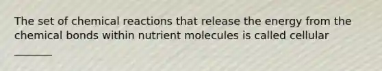 The set of chemical reactions that release the energy from the chemical bonds within nutrient molecules is called cellular _______