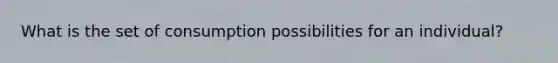 What is the set of consumption possibilities for an individual?