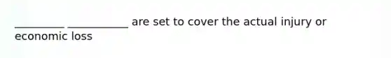 _________ ___________ are set to cover the actual injury or economic loss