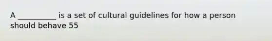 A __________ is a set of cultural guidelines for how a person should behave 55