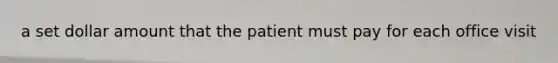 a set dollar amount that the patient must pay for each office visit