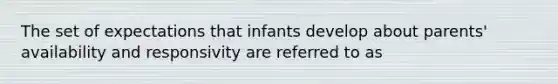 The set of expectations that infants develop about parents' availability and responsivity are referred to as