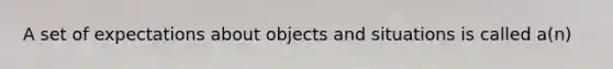 A set of expectations about objects and situations is called a(n)