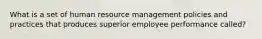 What is a set of human resource management policies and practices that produces superior employee performance​ called?