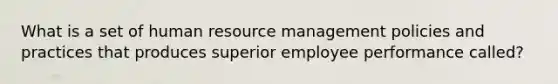 What is a set of human resource management policies and practices that produces superior employee performance​ called?