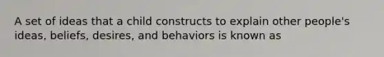 A set of ideas that a child constructs to explain other people's ideas, beliefs, desires, and behaviors is known as