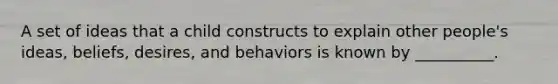 A set of ideas that a child constructs to explain other people's ideas, beliefs, desires, and behaviors is known by __________.