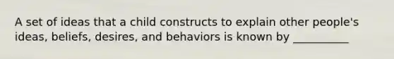 A set of ideas that a child constructs to explain other people's ideas, beliefs, desires, and behaviors is known by __________