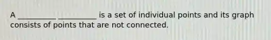 A __________ __________ is a set of individual points and its graph consists of points that are not connected.