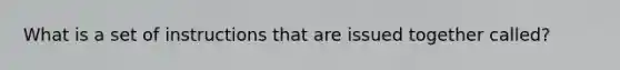 What is a set of instructions that are issued together called?