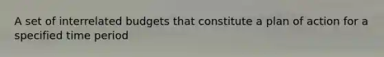 A set of interrelated budgets that constitute a plan of action for a specified time period
