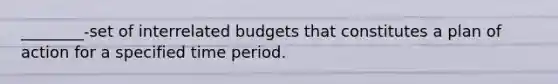 ________-set of interrelated budgets that constitutes a plan of action for a specified time period.