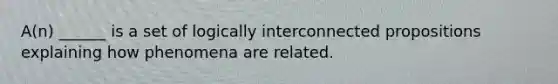 A(n) ______ is a set of logically interconnected propositions explaining how phenomena are related.