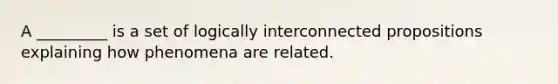 A _________ is a set of logically interconnected propositions explaining how phenomena are related.