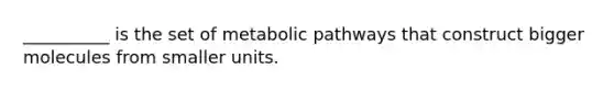 __________ is the set of metabolic pathways that construct bigger molecules from smaller units.