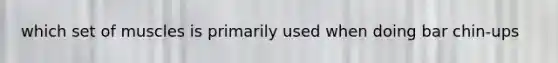 which set of muscles is primarily used when doing bar chin-ups