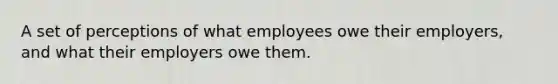 A set of perceptions of what employees owe their employers, and what their employers owe them.