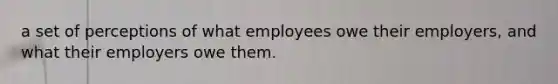 a set of perceptions of what employees owe their employers, and what their employers owe them.