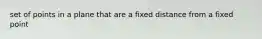 set of points in a plane that are a fixed distance from a fixed point