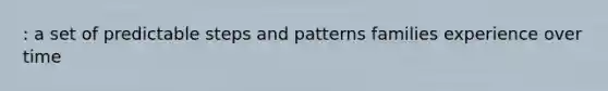 : a set of predictable steps and patterns families experience over time