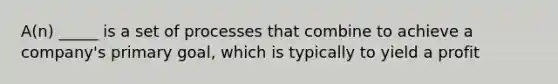 A(n) _____ is a set of processes that combine to achieve a company's primary goal, which is typically to yield a profit