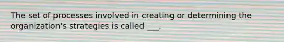 The set of processes involved in creating or determining the organization's strategies is called ___.