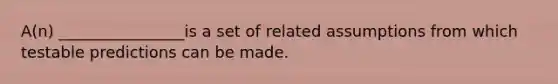 A(n) ________________is a set of related assumptions from which testable predictions can be made.