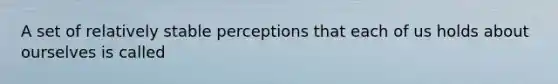 A set of relatively stable perceptions that each of us holds about ourselves is called
