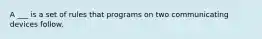 A ___ is a set of rules that programs on two communicating devices follow.