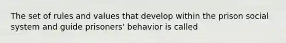 The set of rules and values that develop within the prison social system and guide prisoners' behavior is called