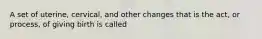 A set of uterine, cervical, and other changes that is the act, or process, of giving birth is called