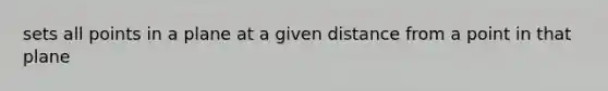 sets all points in a plane at a given distance from a point in that plane